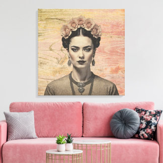 Rustic Frida Rose Crown Canvas Art