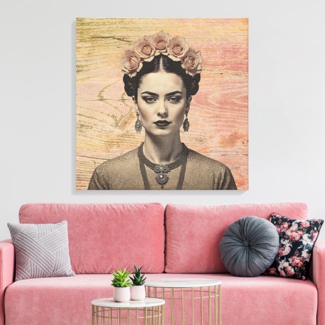 Rustic Frida Rose Crown Canvas Art (Insitu(LivingRoom))