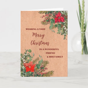 Rustic Friend & Family Merry Christmas Card