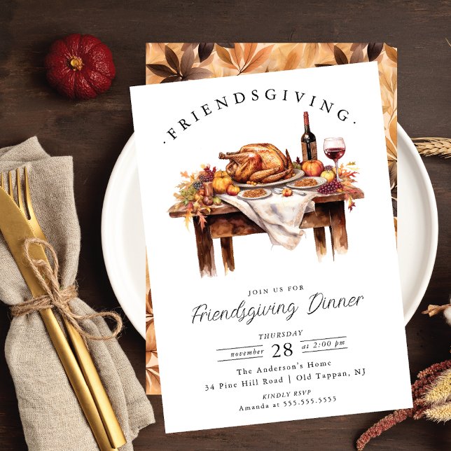 Rustic Friendsgiving Dinner Invitation (Creator Uploaded)