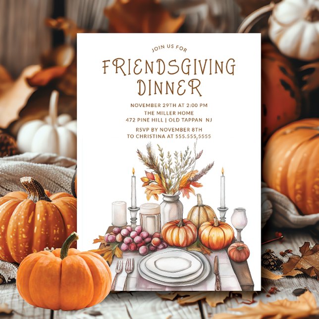 Rustic Friendsgiving Dinner Party Invitation (Creator Uploaded)