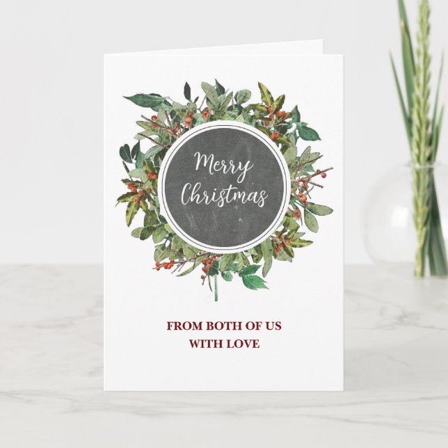 Rustic From Couple Christmas Holiday Card (Front)