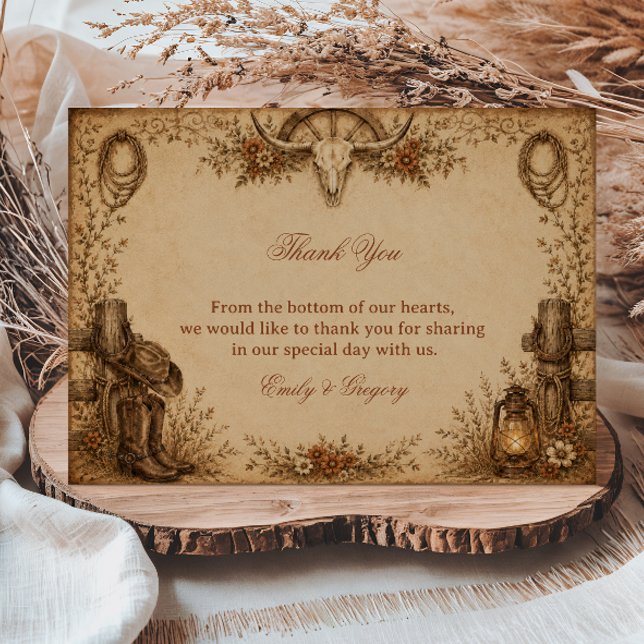 Rustic Frontier Gratitude Thank You Card (Creator Uploaded)