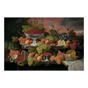 Rustic Fruits Meet Dreamy Sunset Poster