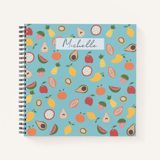 Rustic Fruits Pattern Notebook (Front)