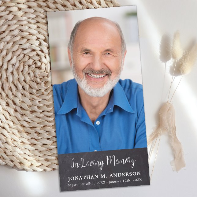 Rustic Funeral Memorial Custom Photo Sympathy Thank You Card (Creator Uploaded)