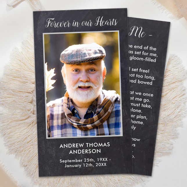 Rustic Funeral Photo Sympathy Memorial Prayer Card (Creator Uploaded)