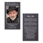 Rustic Funeral Sympathy Memorial Photo Prayer Card