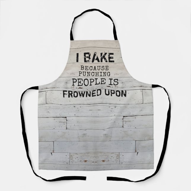Rustic Funny Baking Quote Apron  (Front)