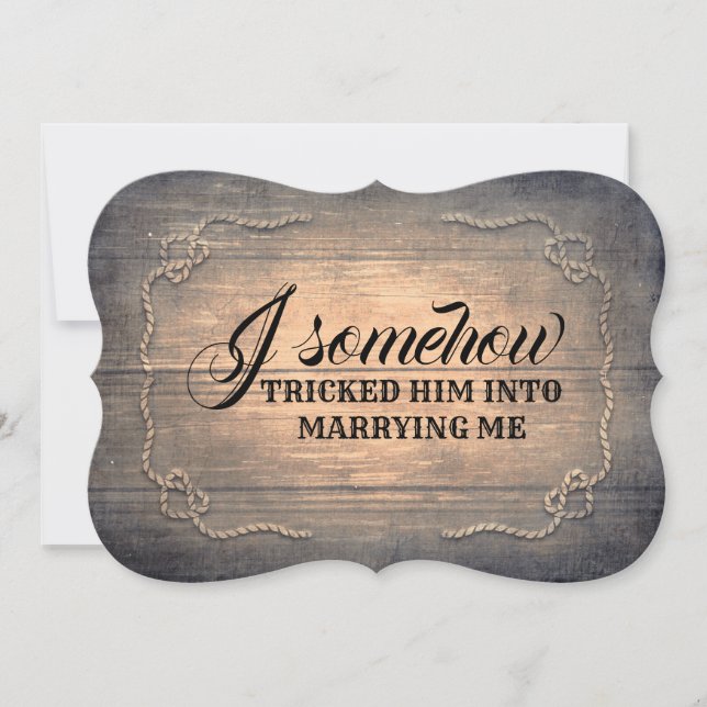 Rustic Funny Bridesmaid / Maid of Honour Proposal Invitation (Front)