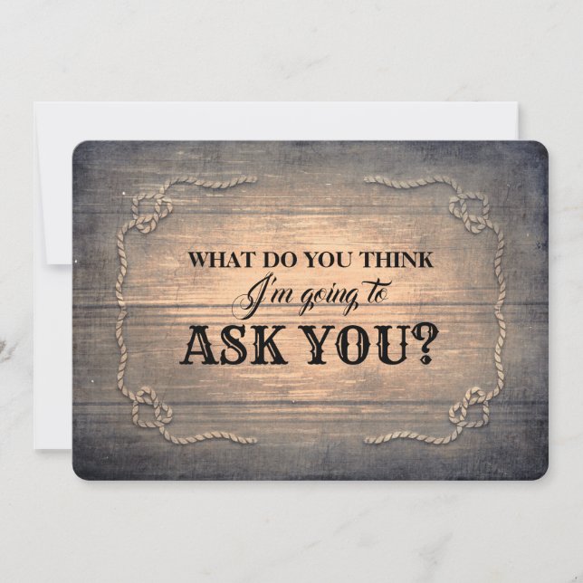 Rustic Funny Bridesmaid / Maid of Honour Proposal Invitation (Front)