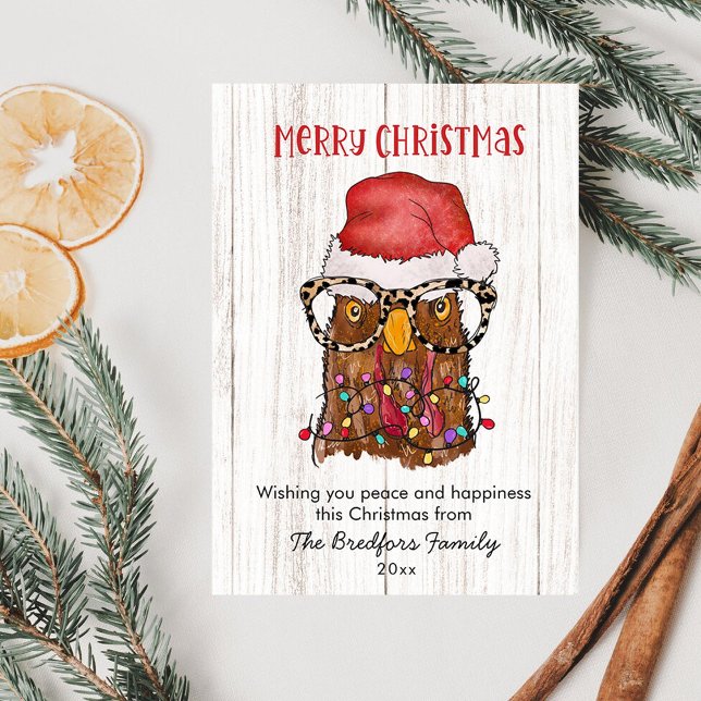 Rustic Funny Chicken Country Christmas  Holiday Card (Creator Uploaded)