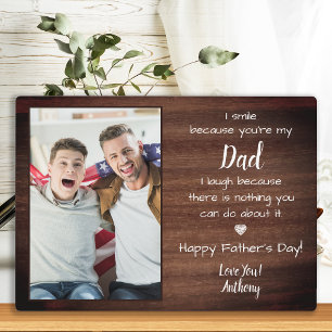 Rustic Funny Dad Poem Custom Photo Father's Day  Plaque