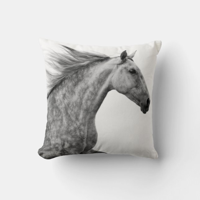Rustic Galloping Andalusian Horse Cushion (Front)