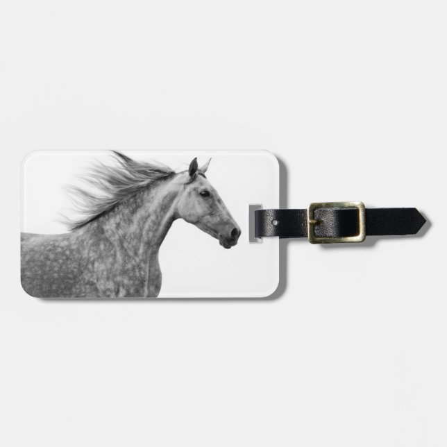 Rustic Galloping Andalusian Horse Luggage Tag (Front Horizontal)