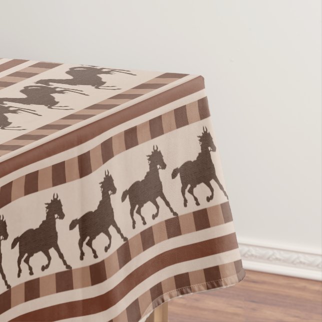 Rustic Galloping Horse Pattern Tablecloth (In Situ)