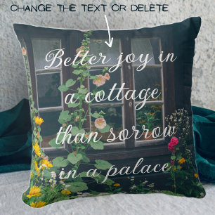 Rustic garden and a cosy cottage  cushion