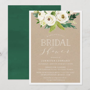 Rustic Garden Blooms Bridal Shower Invitation