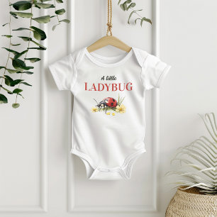 Rustic Garden Daisy Little Ladybug Baby Shower Bodysuit