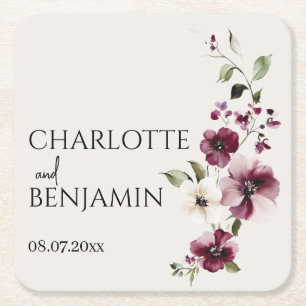 Rustic Garden Elegant Wedding Paper Coaster