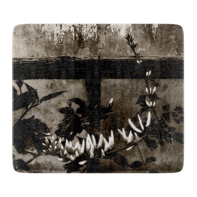Rustic Garden Floral in Sepia Cutting Board (Front)
