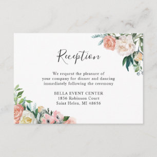 Rustic Garden Floral Reception Enclosure Card