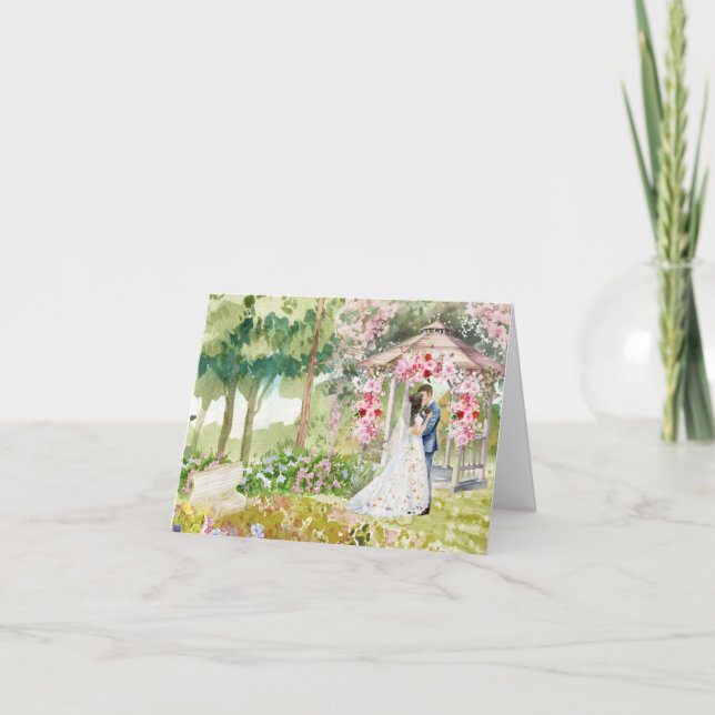 Rustic Garden Gazebo | Wedding Thank You Card (Front)
