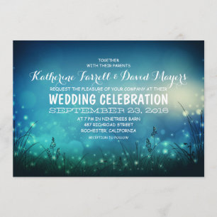 Rustic Garden Lights Romantic Wedding Invitation