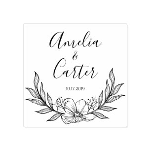Rustic Garden Save the date logo Self-inking stamp
