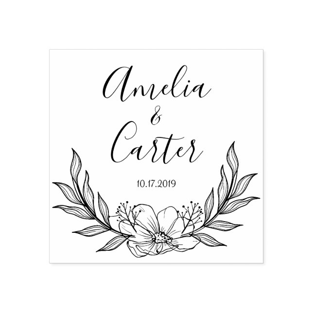 Rustic Garden Save the date logo Self-inking stamp (Imprint)