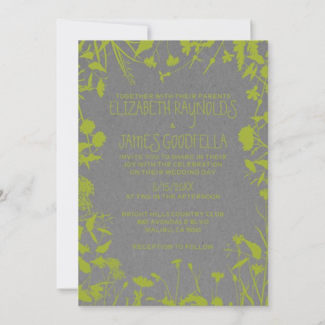 Rustic Garden Wedding Invitations (Front)