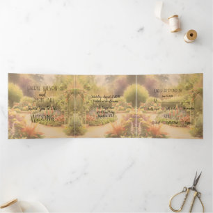 Rustic Garden Wedding  Tri-Fold Invitation