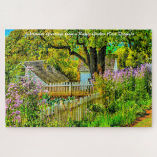 Rustic Garden West Virginia.Christmas Greetings Jigsaw Puzzle