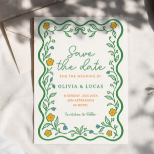 Rustic Garden wildflower wildly Save the date Invitation