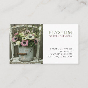Rustic Gardener Wildflowers Business Card
