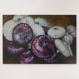 Rustic Garlic and Onion Still Life – Fine Art Jigsaw Puzzle