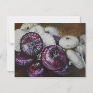 Rustic Garlic and Onion Still Life – Fine Art Postcard