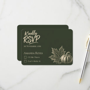Rustic Gather Hand-Lettered Thanksgiving RSVP Card