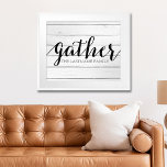 Rustic Gather - Shiplap Wood with Custom Family Photo Print<br><div class="desc">A trendy farmhouse fixer design with a modern touch. Add a last name to make a great memento for any couple.</div>