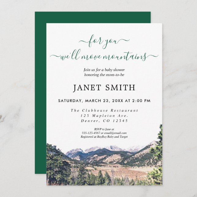 Rustic Gender Neutral Baby Shower Invitation (Front/Back)