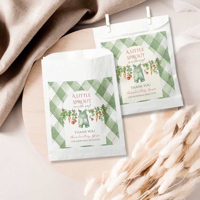 Rustic Gender Neutral Little Sprout Baby Shower Favour Bags (Creator Uploaded)