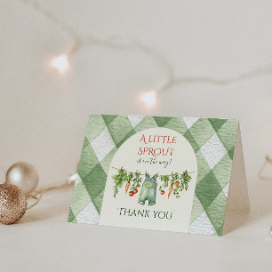 Rustic Gender Neutral Little Sprout Baby Shower Thank You Card