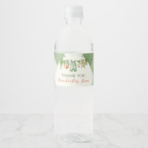 Rustic Gender Neutral Little Sprout Baby Shower Water Bottle Label