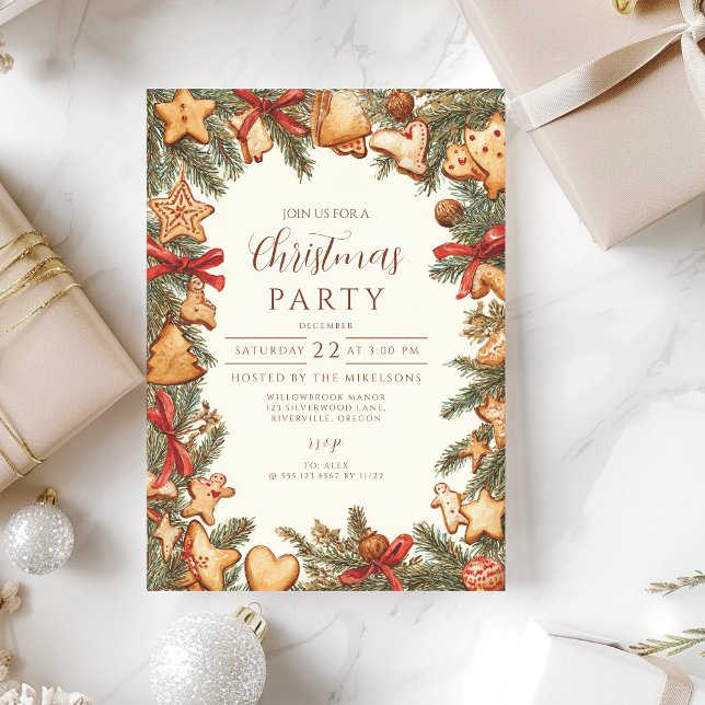 Rustic Gingerbread Christmas Invitation (Creator Uploaded)