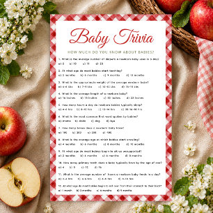 Rustic Gingham Baby Shower Trivia Game