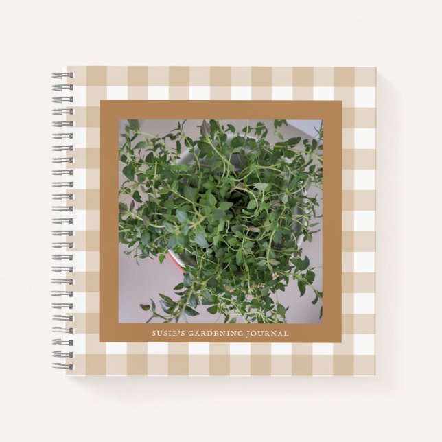 Rustic Gingham Gardening Journal (Front)