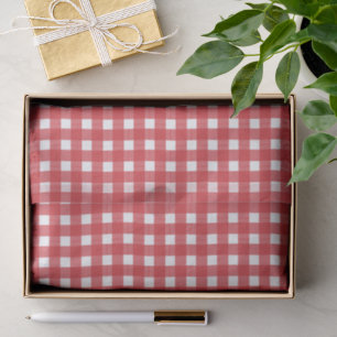 Rustic Gingham Red White Christmas Tissue Paper