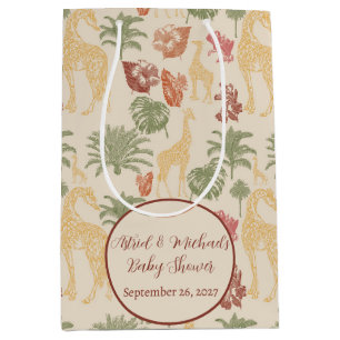 Rustic Giraffe Floral Medium Gift Bag