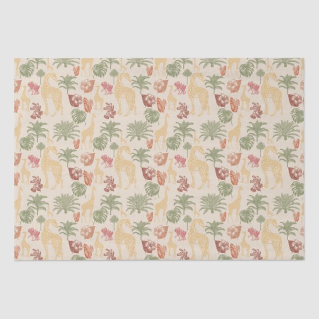 Rustic Giraffe Floral  Tissue Paper (Front)