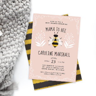 Rustic Girl Mama to Bee Baby Shower Invitation